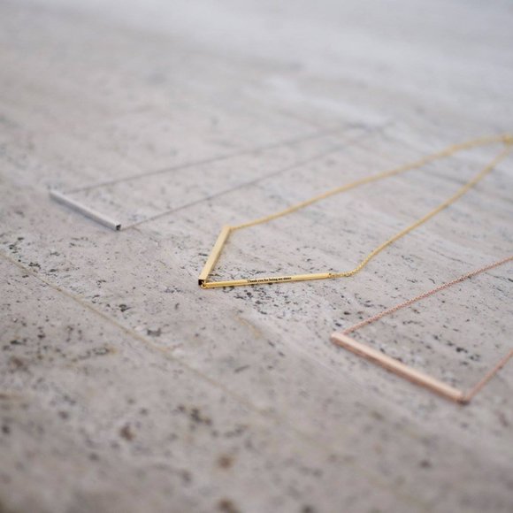 Convertible bar chevron necklace - Engraved with name (Christina) - Picture 1 of 3